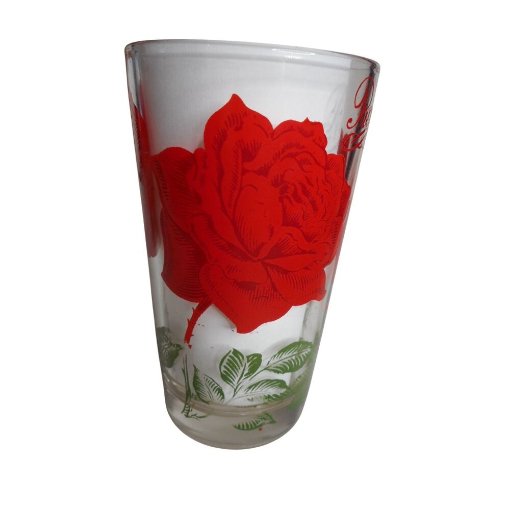 MCM Boscul Peanut Butter Drinking Juice Glass Tumbler Red Rose Estate 5" #4 - Picture 2 of 4